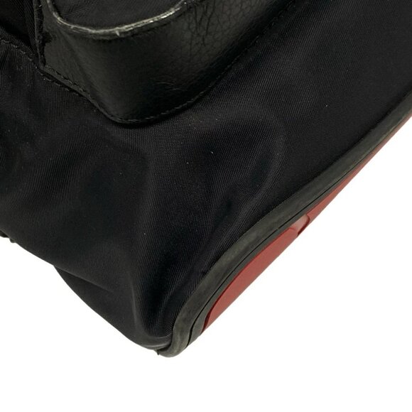 CHRISTIAN LOUBOUTIN - Black Red Multi Nylon Leather Backpack - Picture 13 of 16